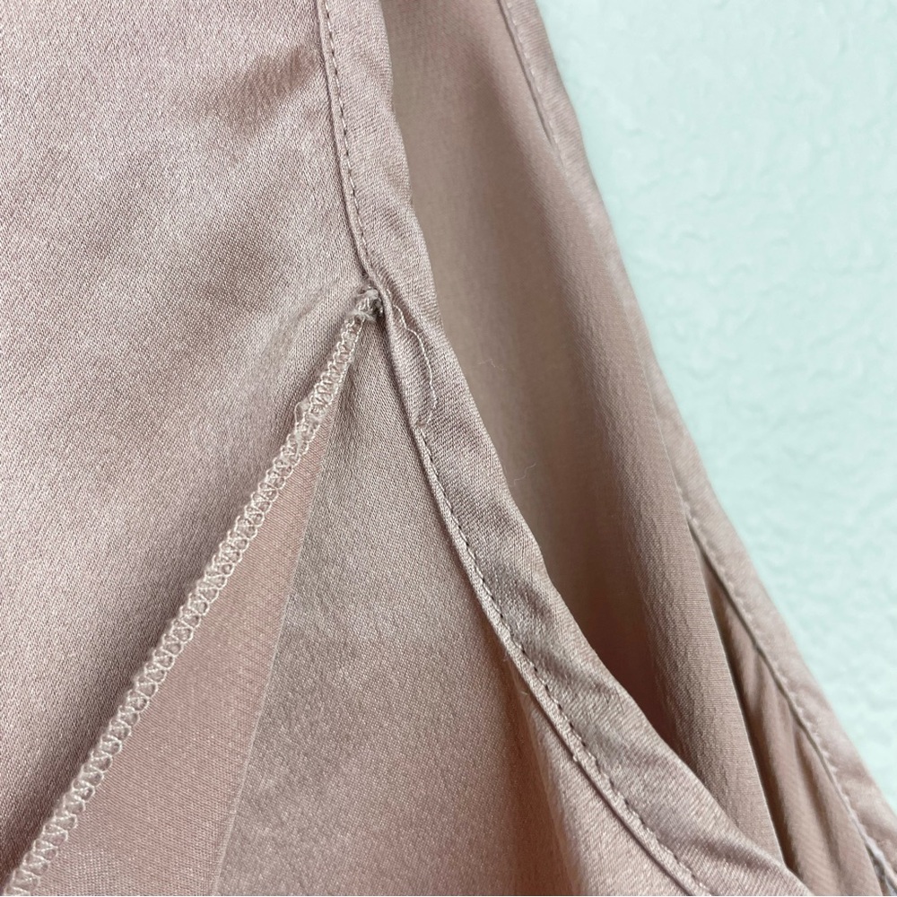 Lunya Women’s Medium Washable Silk Tulip Pajama Set Otium Tan Champagne Pink - Picture 14 of 15